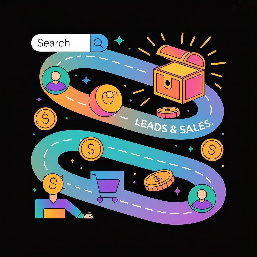 How AEO in Digital Marketing Drives More Leads and Sales 2 a creative square illustration showing