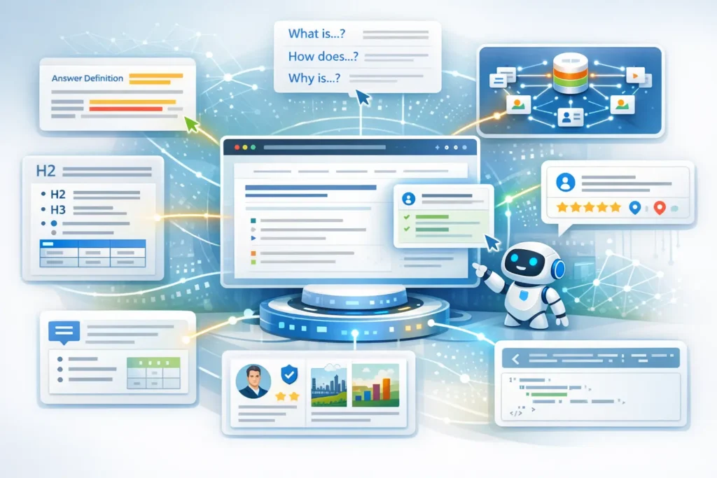 AI assistant guiding search results toward higher rankings and stronger brand authority